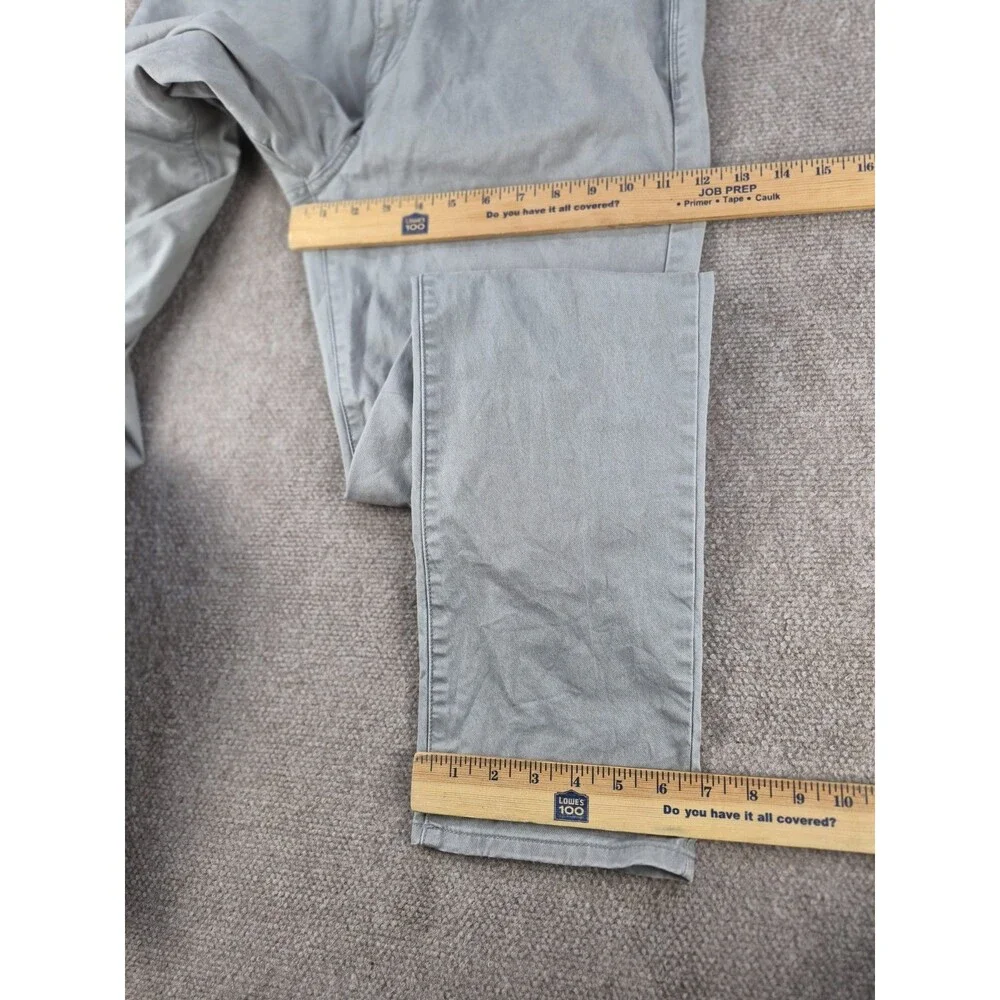Flint & Tinder 365 Chino Pants Men Sz 32x34 Gray 5-Pocket Tapered Stretch Washed